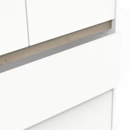 FurniComp LTD Furnicomp Avery 3 Door 2 Drawer 138Cm Matt White And Oak Wardrobe - thumbnail 5