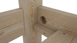 Nodax King Bed Frame, F3, Solid Pine Wood, Easy Assembly, Sturdy Slats & Extra Support Legs, 5Ft, Walnut Finish - thumbnail 3