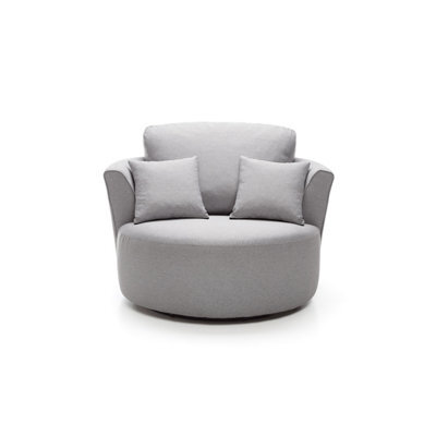 Abakus Direct Darcy Swivel Chair In Light Grey Linen Fabric - image 1