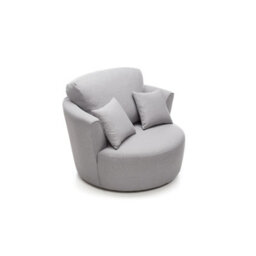 Abakus Direct Darcy Swivel Chair In Light Grey Linen Fabric - thumbnail 5
