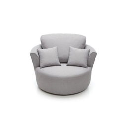 Abakus Direct Darcy Swivel Chair In Light Grey Linen Fabric - thumbnail 4
