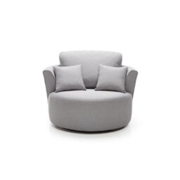 Abakus Direct Darcy Swivel Chair In Light Grey Linen Fabric