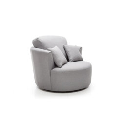 Abakus Direct Darcy Swivel Chair In Light Grey Linen Fabric - thumbnail 2