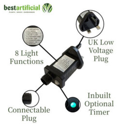 Best Artificial 200 Bright White Led's Black Cable Connectable Outdoor Garden Party Christmas Waterproof String Lights (20M) Low Voltage Plug - thumbnail 4