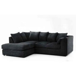 Camden Jumbo Cord Left Hand Corner Sofa Set Black