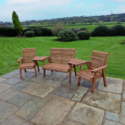 Churnet Valley Garden Furniture Ltd Valley 4 Seat Set 1X2B 2Xc Angled Tray
