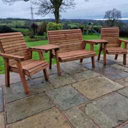 Churnet Valley Garden Furniture Ltd Valley 4 Seat Set 1X2B 2Xc Angled Tray - thumbnail 2
