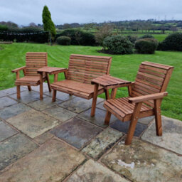 Churnet Valley Garden Furniture Ltd Valley 4 Seat Set 1X2B 2Xc Angled Tray - thumbnail 4