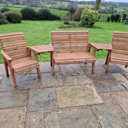 Churnet Valley Garden Furniture Ltd Valley 4 Seat Set 1X2B 2Xc Angled Tray - thumbnail 3