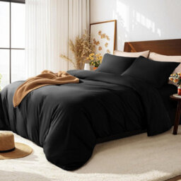 Aspire Homeware Black Duvet Cover Set, Soft Microfiber & Reversible, Double (L)200Cm X (W)200Cm - thumbnail 5