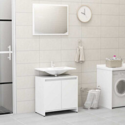 Berkfield Durable Bathroom Furniture Set White Engineered Wood - thumbnail 2