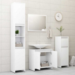 Berkfield Durable Bathroom Furniture Set White Engineered Wood - thumbnail 9