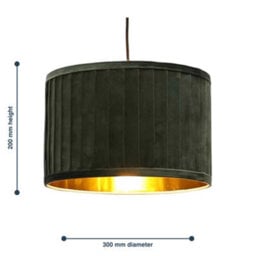 First Choice Lighting Sundance - Dark Green Velvet Pleated 30Cm Lamp Shade Gold Inner - thumbnail 8