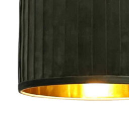 First Choice Lighting Sundance - Dark Green Velvet Pleated 30Cm Lamp Shade Gold Inner - thumbnail 2