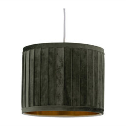 First Choice Lighting Sundance - Dark Green Velvet Pleated 30Cm Lamp Shade Gold Inner - thumbnail 5