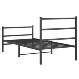 Berkfield Metal Bed Frame Without Mattress With Footboard Black 90X200Cm - thumbnail 7