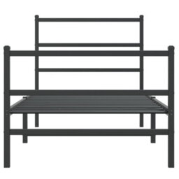 Berkfield Metal Bed Frame Without Mattress With Footboard Black 90X200Cm - thumbnail 5