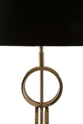 Orsina Gold Finish Table Lamp With Dual Ring Base, Modern Black And Gold Fabric Shade Lamp, Accent Table Light - thumbnail 2