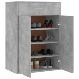 Berkfield Durable Shoe Cabinet Concrete Grey 60X35X84 Cm Engineered Wood - thumbnail 4