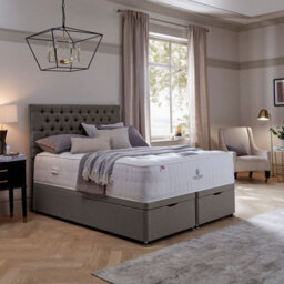 Pocket Spring Bed Company Mulberry Mattress & Pebble Grey Full Ottoman Divan In 3 Sizes