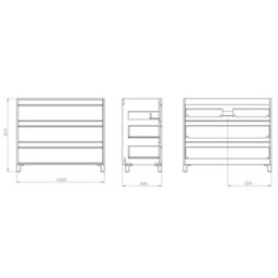 Banyetti Mattila Noir 1000mm Floorstanding Vanity Unit With Matt Black Handles - Rustic Oak - thumbnail 5