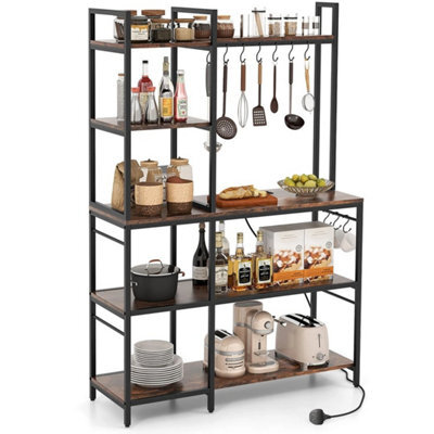 Bakers Rack 5 Tier Coffee Bar Table 159 Cm Large Microwave Stand - image 1