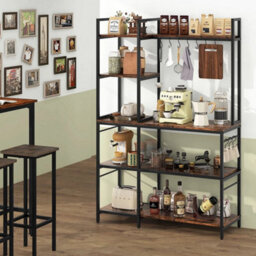 Bakers Rack 5 Tier Coffee Bar Table 159 Cm Large Microwave Stand - thumbnail 4