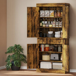 Wyld Haus Zirolu 180Cm Brown Tall Kitchen Pantry Cabinet With Drawer And Shelves - thumbnail 8