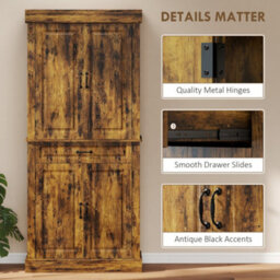 Wyld Haus Zirolu 180Cm Brown Tall Kitchen Pantry Cabinet With Drawer And Shelves - thumbnail 6