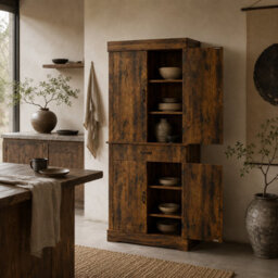 Wyld Haus Zirolu 180Cm Brown Tall Kitchen Pantry Cabinet With Drawer And Shelves - thumbnail 1