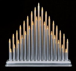 Warm White Led Candle Light Bridge 33 Clear Bulbs Mains Powered Christmas Decoration Arch Light With Replaceable Blubs - Silver - thumbnail 4