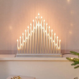Warm White Led Candle Light Bridge 33 Clear Bulbs Mains Powered Christmas Decoration Arch Light With Replaceable Blubs - Silver - thumbnail 8