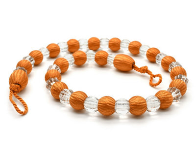 Intimates Crystal Beaded Curtain Tieback Pair - Orange