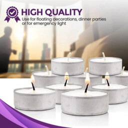 SOL 75Pk Tea Lights Candles - Tea Lights For Home Decor, 3.5 Hour Tealights - Tealight Candles - Unscented Tealights - Long Burning - thumbnail 4