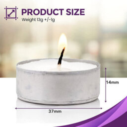 SOL 75Pk Tea Lights Candles - Tea Lights For Home Decor, 3.5 Hour Tealights - Tealight Candles - Unscented Tealights - Long Burning - thumbnail 5