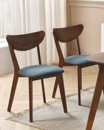 Beliani Set Of 2 Dining Chairs Erie Wood Dark Brown/ Grey - thumbnail 2