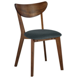 Beliani Set Of 2 Dining Chairs Erie Wood Dark Brown/ Grey - thumbnail 4