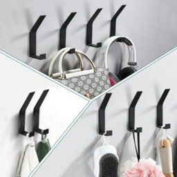 6 Pack Individual Wall-Mounted Coat Hooks, Black Coat Rack, Bathroom Metal Door Hooks - thumbnail 4
