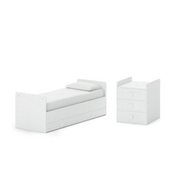 Kidsaw Baby Convertible Cot To Cotbed, 4 In 1, Storage, Changing Area, White - thumbnail 5