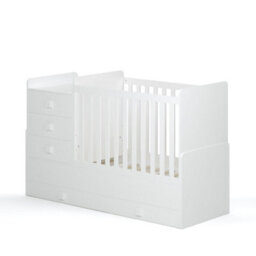 Kidsaw Baby Convertible Cot To Cotbed, 4 In 1, Storage, Changing Area, White - thumbnail 1