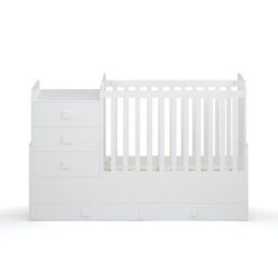 Kidsaw Baby Convertible Cot To Cotbed, 4 In 1, Storage, Changing Area, White - thumbnail 2