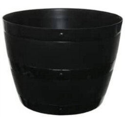 Barrel Planter Tub Plastic Garden Flower Plant Black Planter Tree Pot - thumbnail 5