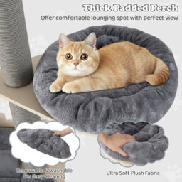 Costway 5-Tier Floor To Ceiling Cat Tree 236-271 Cm Height Adjustable Wooden Cat Tower - thumbnail 8