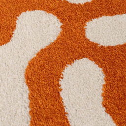 The Rugs Joli Orange And White Abstract Doodle Rug Soft Dense Pile Easy To Clean And Pet Friendly For Living Rooms And Bedrooms - thumbnail 5
