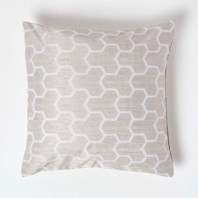 Homescapes Geometric Natural Jacquard Cushion Cover, 45 X 45 Cm - image 1