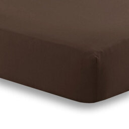 Kampala Hill Percale 16 Inch Deep Fitted Sheet Chocolate