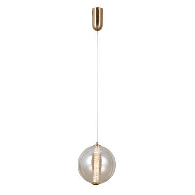 Luminosa Lighting Luminosa Butero 20Cm Globe Pendant Ceiling Light Gold 3000K Warm White - image 1