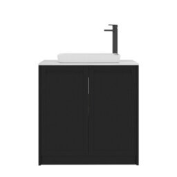 Royal Bathrooms Royal Bathroom Elmore 800mm Matt Nocturne Black Freestanding Countertop Bathroom Vanity Unit 2 Door With Qubix Basin - thumbnail 7