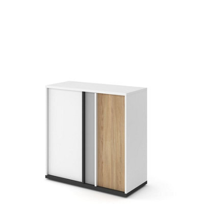 Arte Modern Imola Sideboard Cabinet With Shelves In White Matt - Spacious And Stylish (H)900mm (W)900mm (D)400mm - image 1