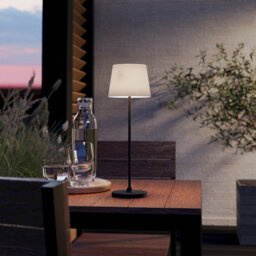 Eglo Leonero Steel And Fabric Portable Touch-Dimmer Led Tuneable White Table Lamp, Beige